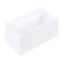 Cdesign Matte White Solid Surface Freestanding Bath with Overflow